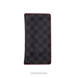 🔴 Louis Vuitton Brazza Long Wallet - Damier Graphite Red